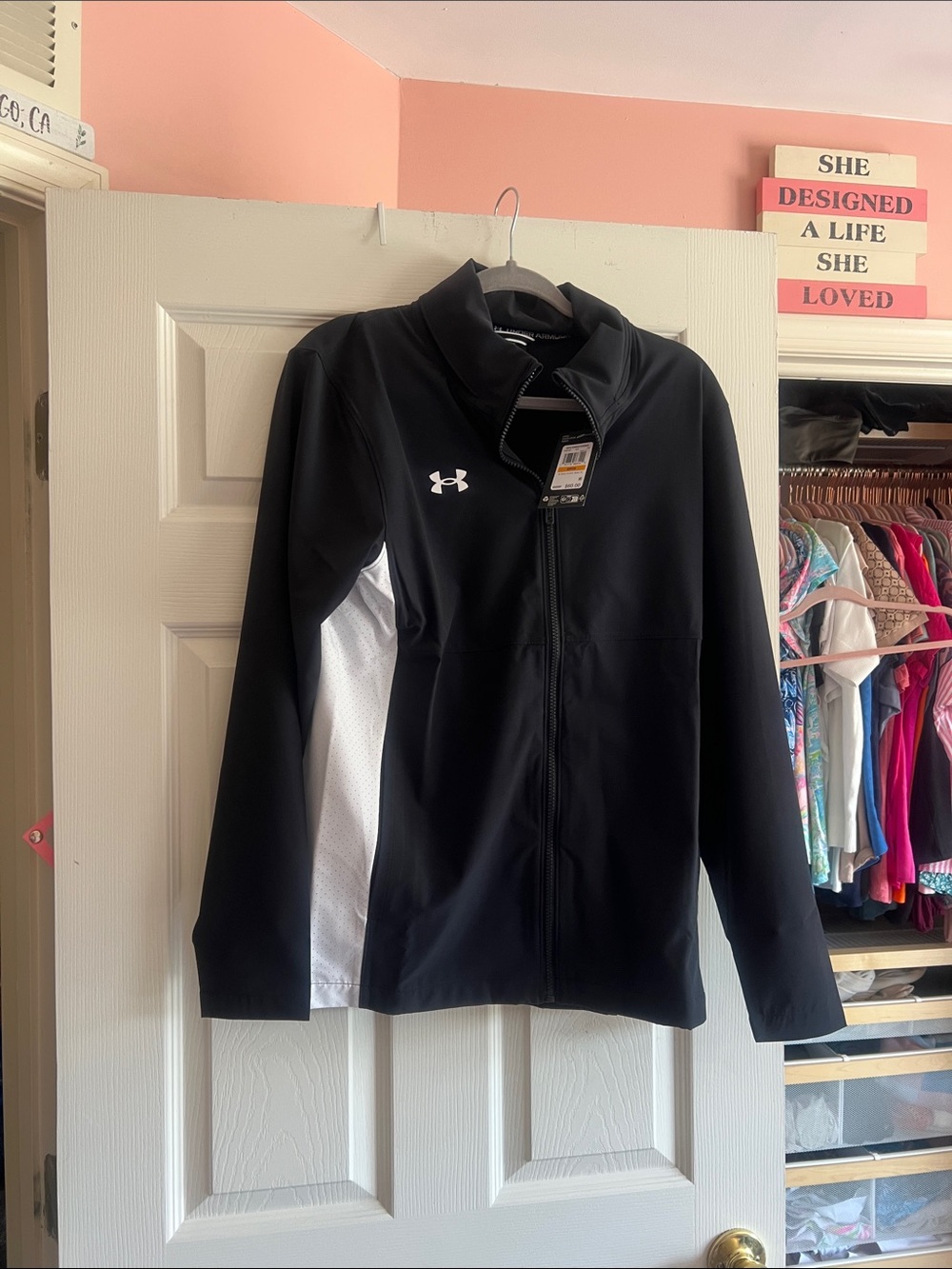 Under Armour Black Jacket with White Side Panels - Men’s Utility Zip